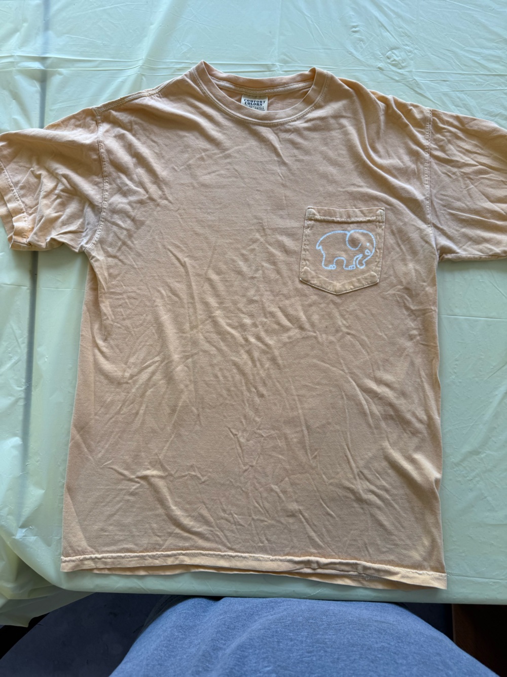 Comfort Colors Peach Pocket Tee with Small Logo